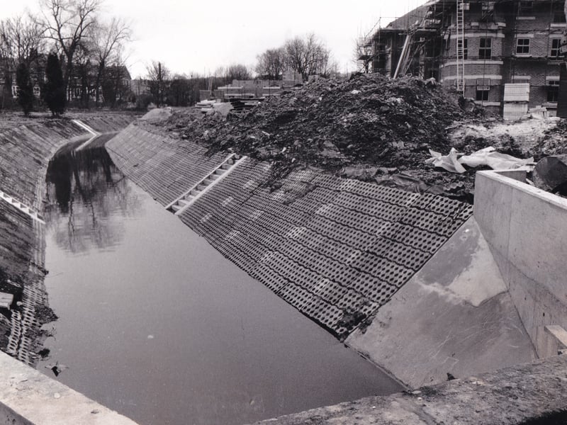 March 1989 and a conservationist claimed developers had created a "Suez Canal" in the heart of Meanwood Valley. Michael Pemberton said the channel had spoiled the environment of a natural site off Grove Lane. Land once occupied by a house had been cleared to make way for three blocks of Tay flats.