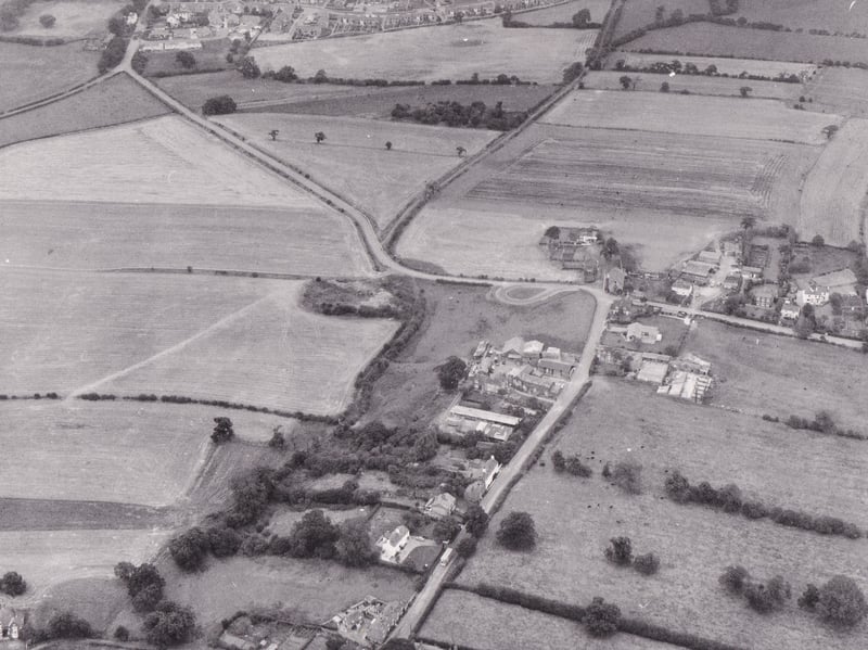 A bird's eye view of Colton village in January 1980.