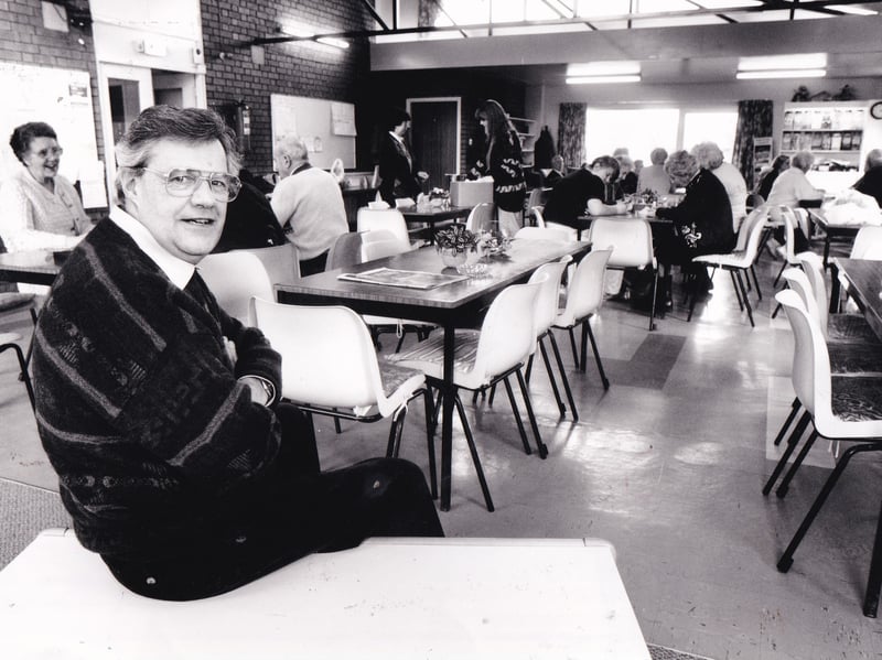 March 1993 and the Belle Isle Church Day Centre was just one of 90-plus voluntary groups in Leeds which were being cut off from funding because of a government decision to stop Urban Programme Grants,  worth around £5 million to the city. The Centre, which catered for  around 250 pensioners a week desperately needed about £25,000 for community roof repairs. Pictured is John Rawnsley.