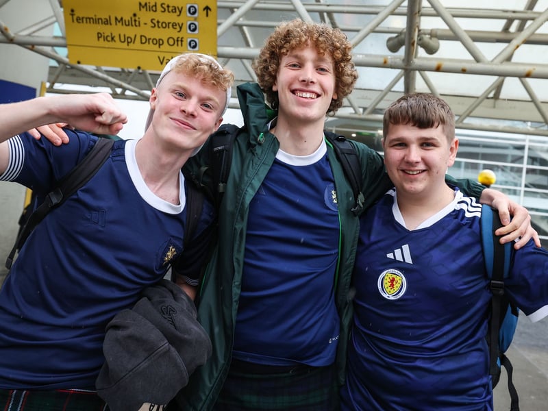 Scotland fans on the way to the World Cup.