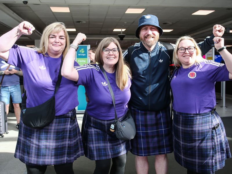 The kilts were out at Edinburgh Airport on Wednesday morning.