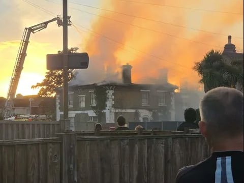 Fire in Privett Road, Gosport. Picture: Jamie Williams