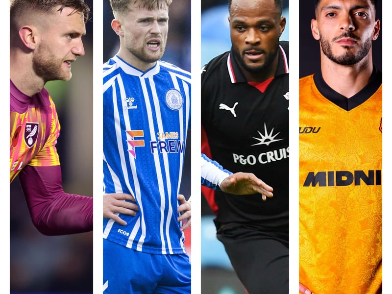 From left to right: George Long, David Watson, Cyle Larin and Raul Jimenez have all been confirmed as moving ahead of the transfer window opening on Monday.