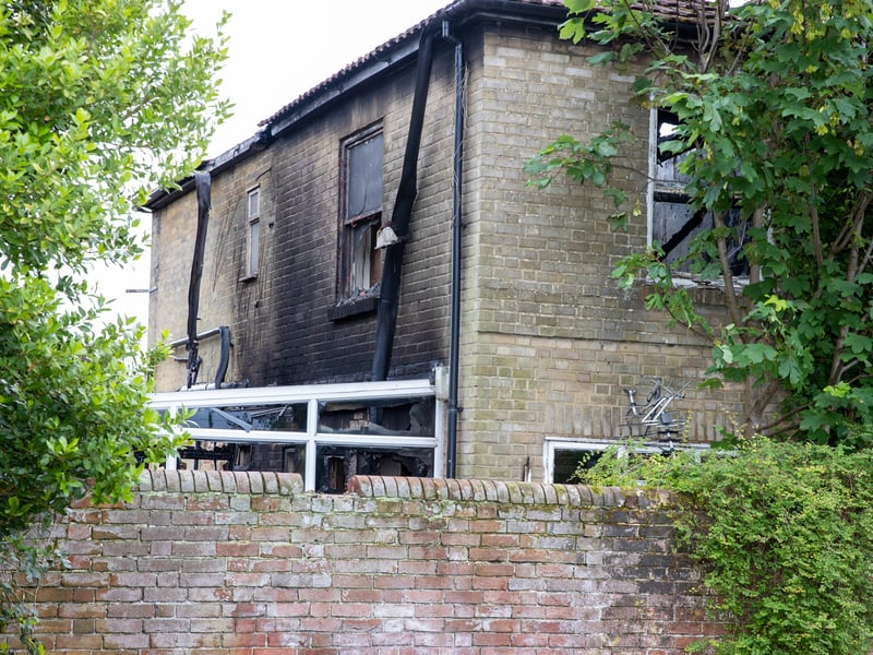 Fire has torn through an old property which was due to be dismantled and reclaimed on Privett Road in Gosport.

Pictured - The property of Privett Place with fire damage

Photos by Alex Shute