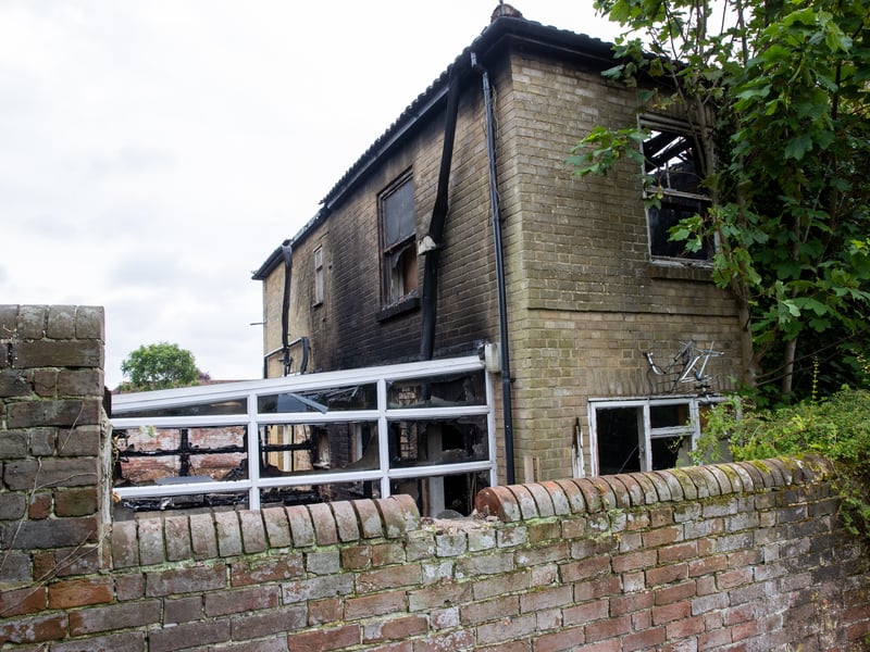 Fire has torn through an old property which was due to be dismantled and reclaimed on Privett Road in Gosport.

Pictured - The property of Privett Place with fire damage

Photos by Alex Shute