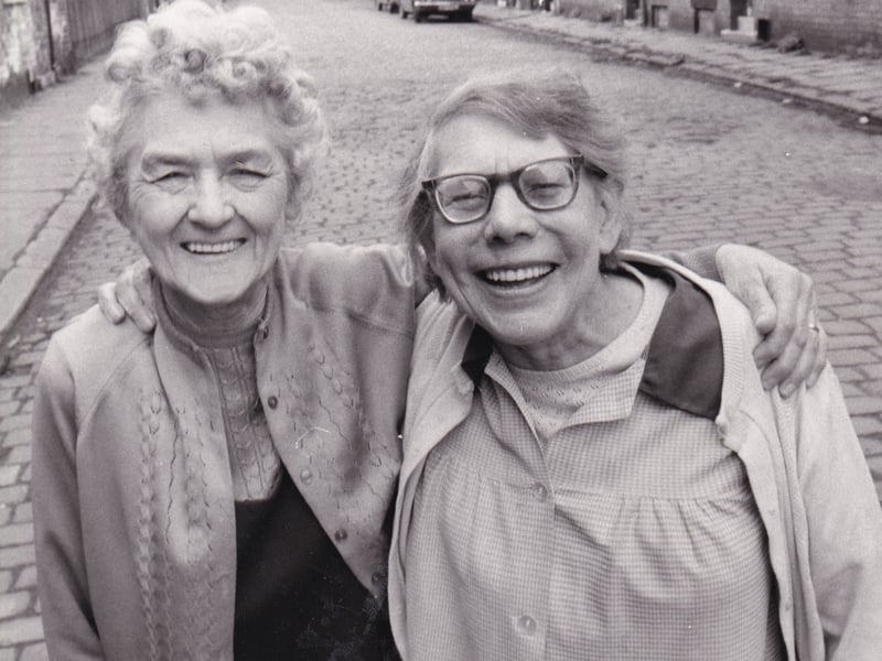 Two of the remaining residents on Willoughby Row pictured in April 1979.