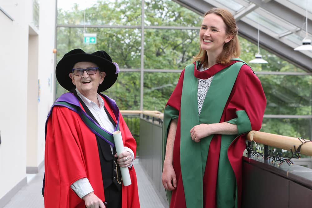 Dr Mary Harney with Dr Maeve O’Rourke, PhD supervisor and senior lecturer in the Irish Centre for Human Rights, University of Galway. 