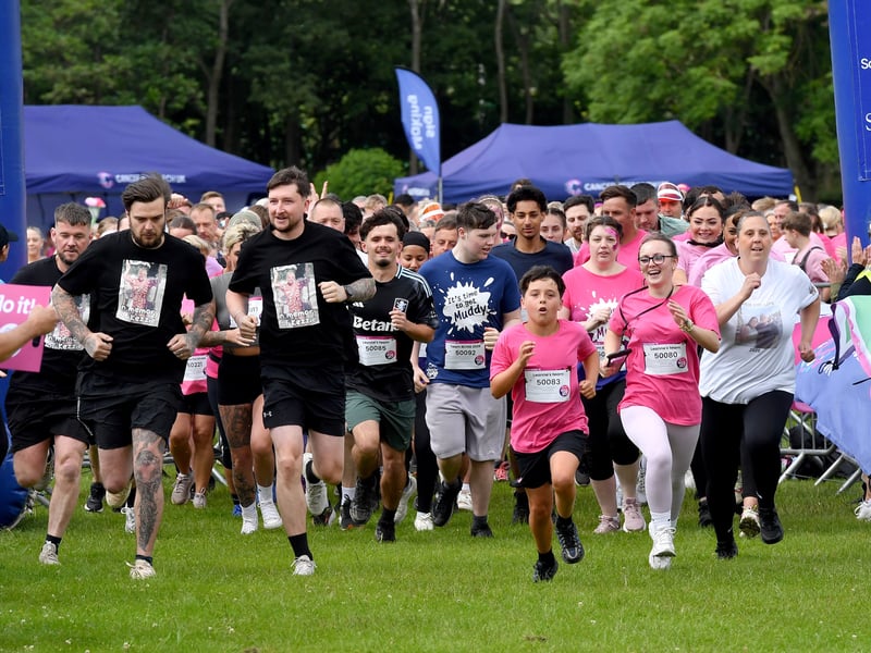 Race For Life Pretty Muddy event at Sandwell Valley Park.