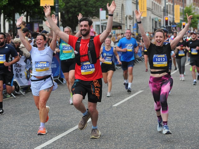 Happy at the finish line
