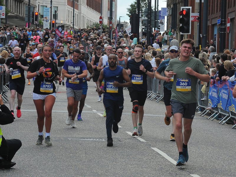 The finishers on Leeds Headrow on Sunday