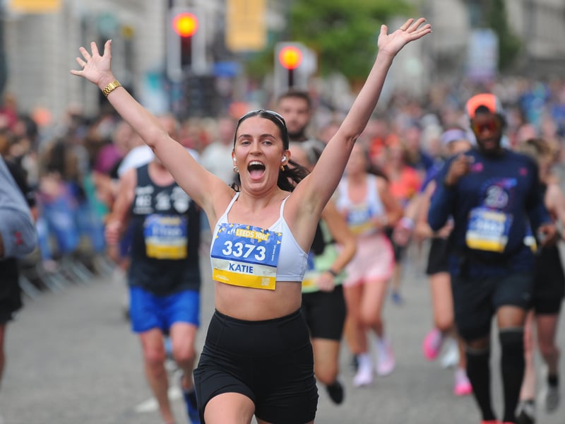 Happy at the finish line: Katie Whelan of Leeds