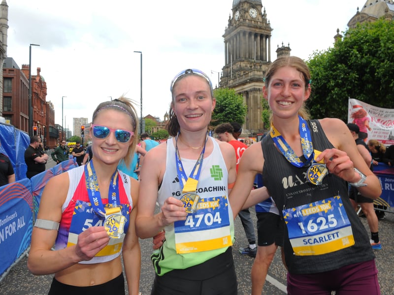 First three ladies, Sarah Hunter, second, Stella Cross winner and Scarlett Enright, third