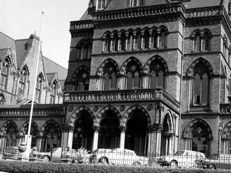 A view of the original entrance to the Infirmary, designed by Sir Gilbert Scott, from Great George Street.