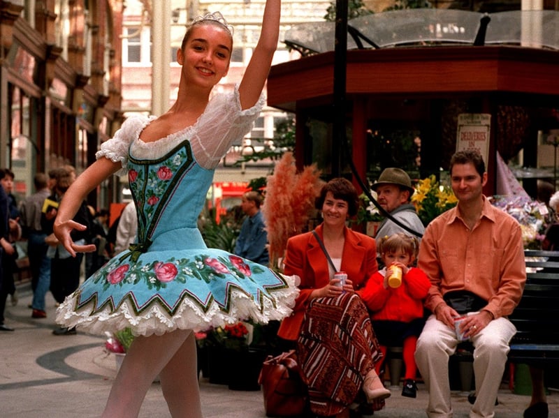 English National Ballet ballerina Caroline Duprost demonstrates her skills to shoppers at the Victoria Quarter.