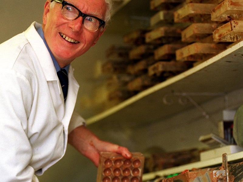 Artisan chocolatier David Humphreys is all smiles at work in his shop.