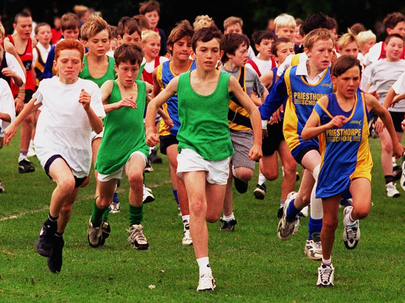 The start of the U-13s cross country competition staged at Cardinal Heenan High School.