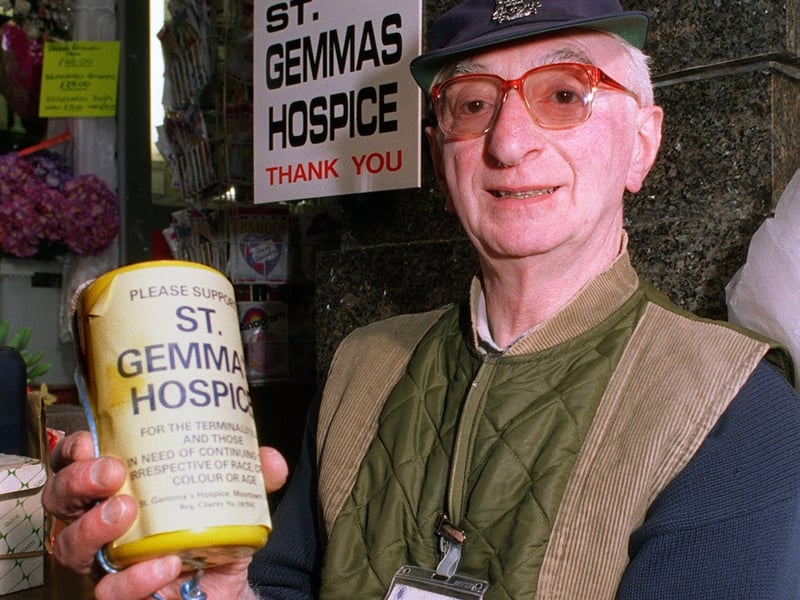This is Louis Arthur who was fundraising at Kirkgate Market for St Gemma's Hospice.