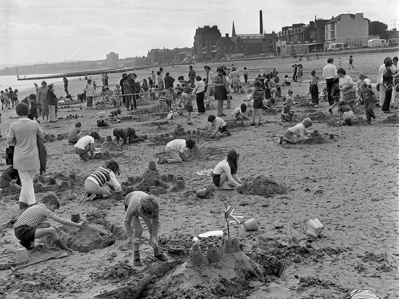 The Portobello Beach Sandcastle Competition in June 1973.