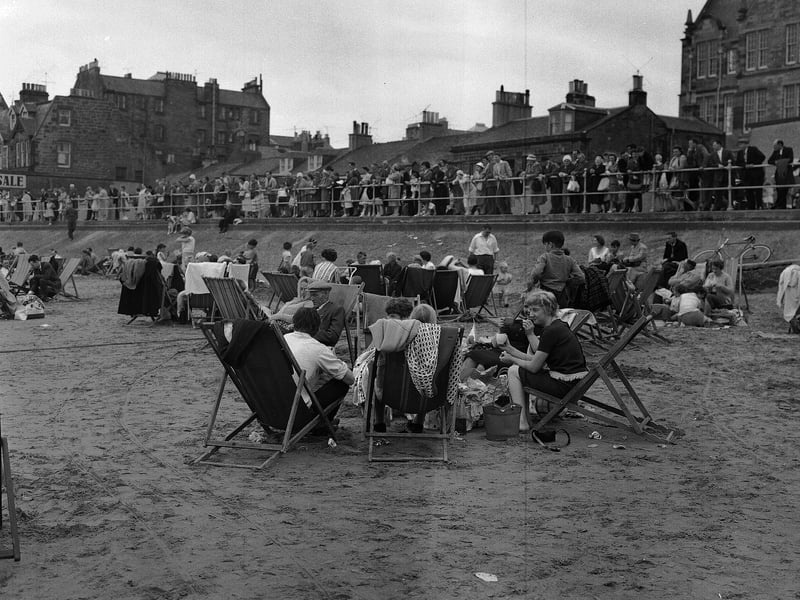 Glasgow Fair visitors on Portobello Beach in July 1961.