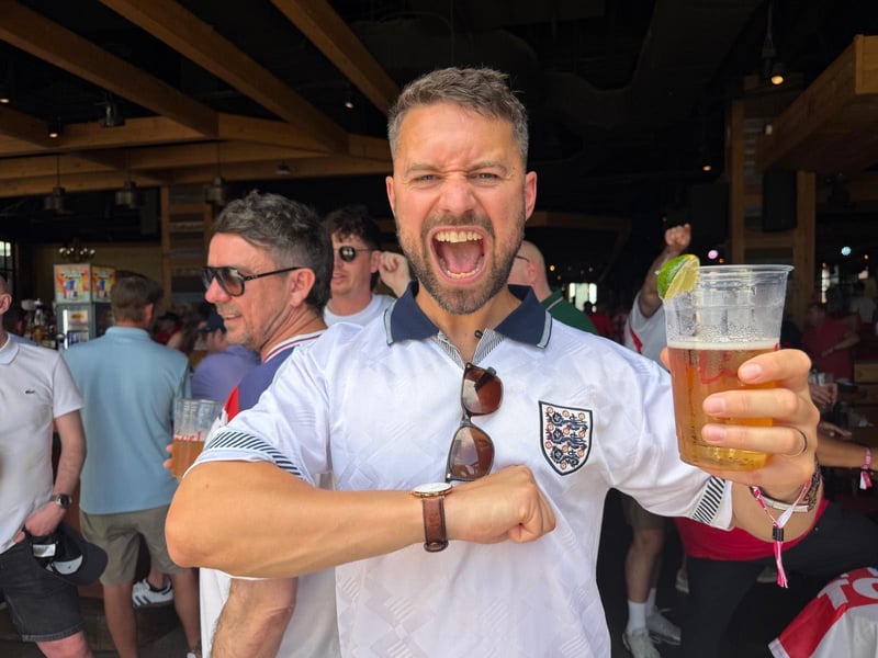 Andy Bramley from Huddersfield was pictured ahead of England's clash in Dallas and is a Leeds season ticket holder. 