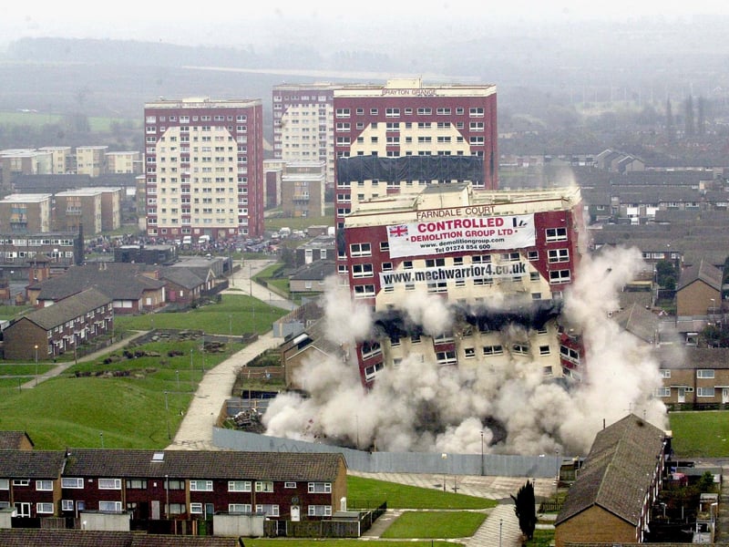 A bird's eye view of the demolition.