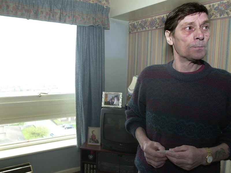 David Metcalfe one of only five resident living at Brayton Grange ahead of its demolition. Pictured in May 2000.
