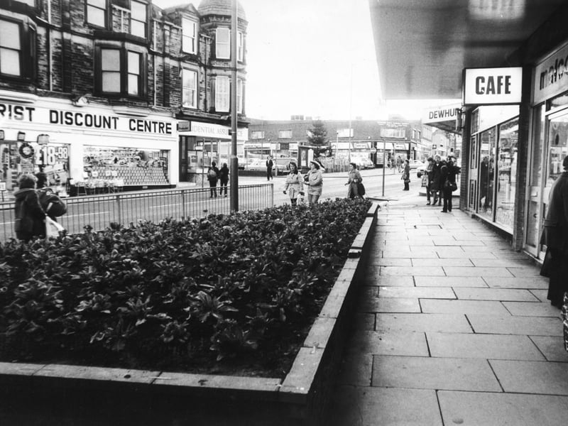 Shops in Pudsey, Leeds, in December 1981