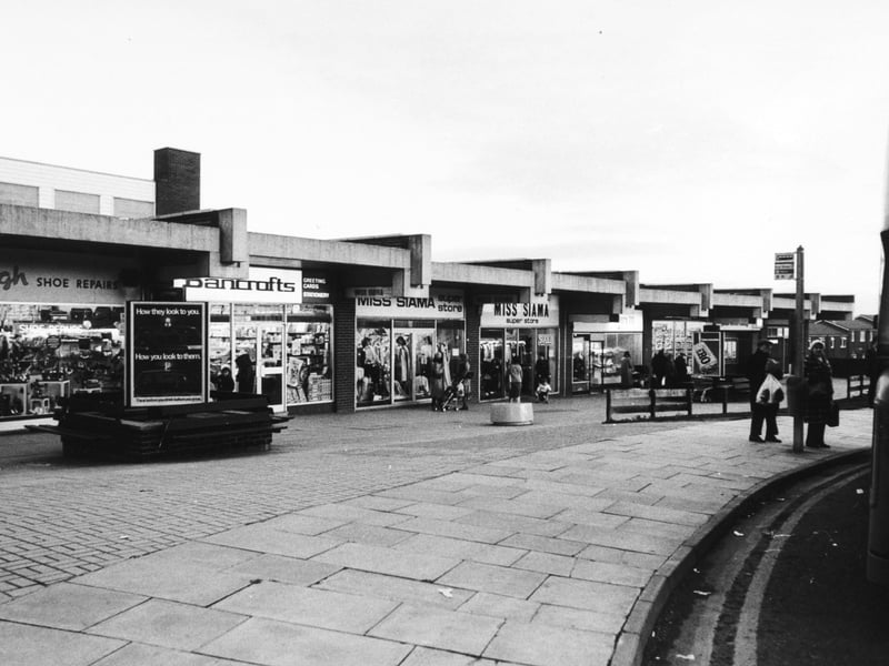 The shopping centre at Bramley, Leeds, in December 1981