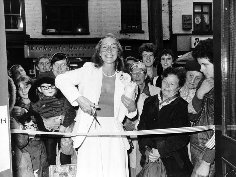 Coronation Street star Anne Kirkbride, who plays  Deirdre Barlow, opens an amusement arcade in Kirkgate, Leeds, in August 1981