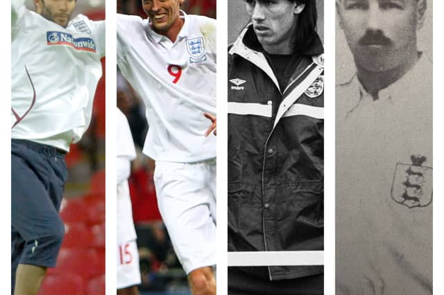 From left to right: David James, Peter Crouch, Mark Hateley and Arthur Knight all played for England while at Pompey