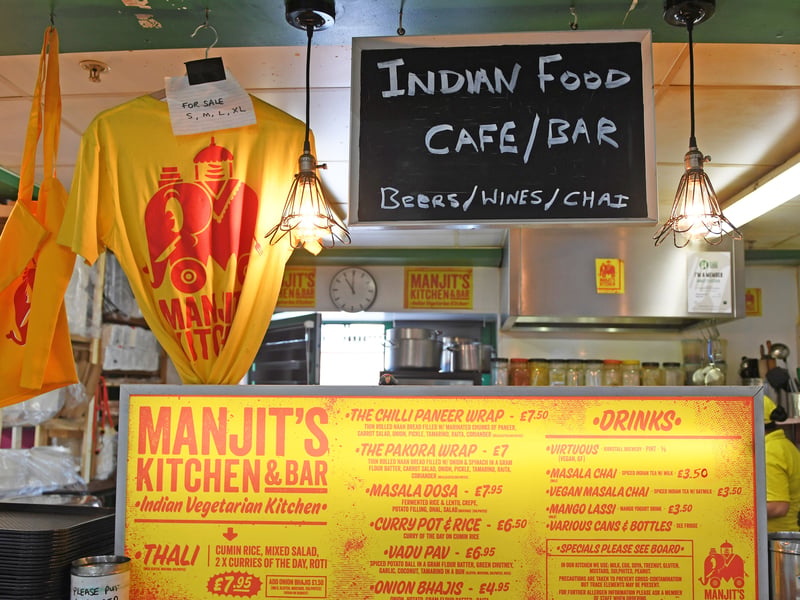 One of Leeds' longest-running food stalls, Manjit Kitchen serves vegetarian Punjabi food for under £10, including its popular chilli paneer wrap available for just £7.50.