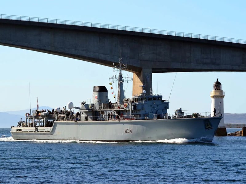 HMS Middleton is currently in Falmouth dry dock for a period of maintenance.