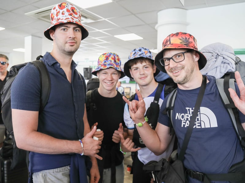Isle of Wight Festival goers on route to the Isle of Wight via hovertravel and Wightlink ferries on Thursday 18th June 2026

Pictured: Friends on route to the Isle of Wight

Picture: Habibur Rahman