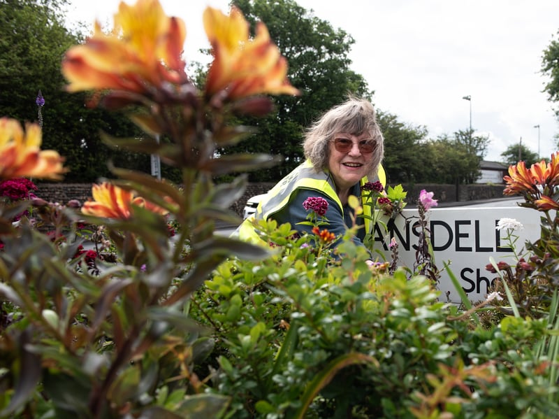 Ansdell In Bloom volunteer Gill Thompson is  tends to the flowers in the speedboat. Photo: Lucinda Herbert