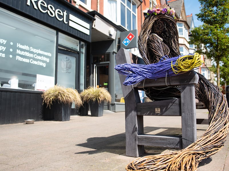 A surreal willow sculpture of a mermaid, made by Helena Melanchip. Photo: Lucinda Herbert