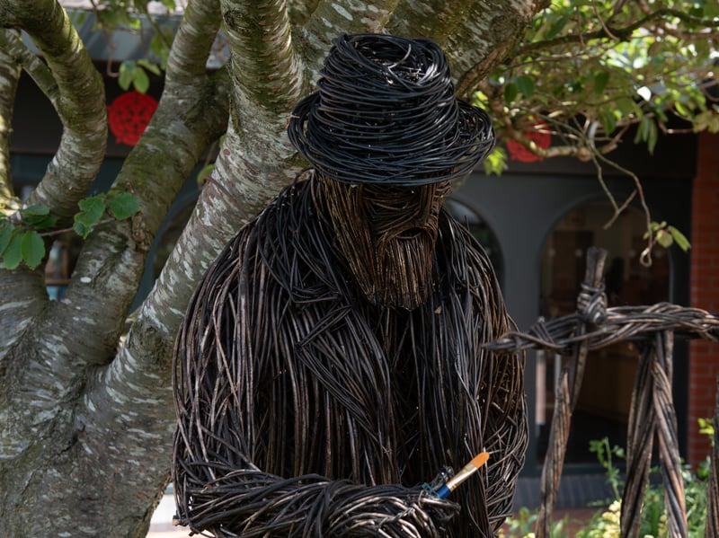 A lifesize willow sculpture of artist Richard Ansdell, whom the area was named after. Created by Helena Melenchip. Photo: Lucinda Herbert