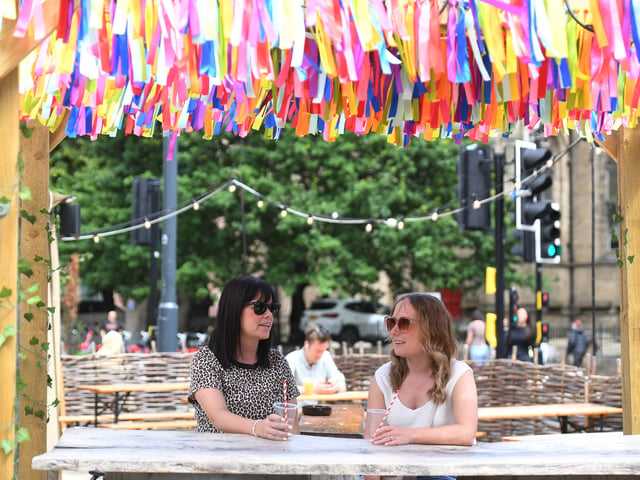 City Square became one of the places to be this afternoon as the sun beamed down on Leeds.
