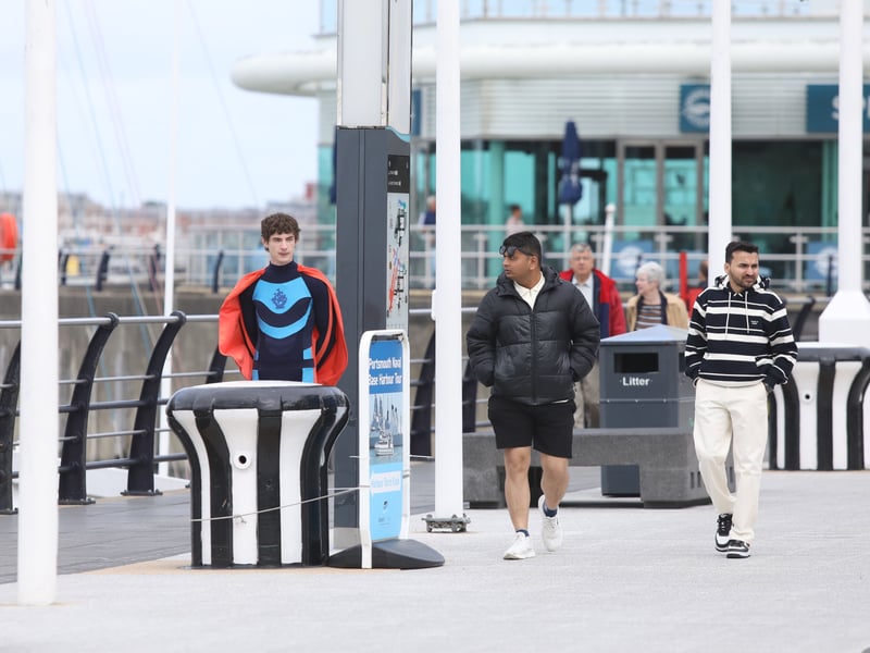 BBC Blue Peter production crew filming the last challenge of Joel Mawhinney at Spinnaker Tower
