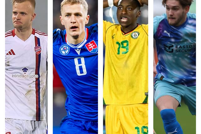 From left to right: Jonatan Braut Brunes, Tomáš Bobček, Tawanda Maswanhise and Dom Ballard are four strikers fans feel Pompey should look at.
