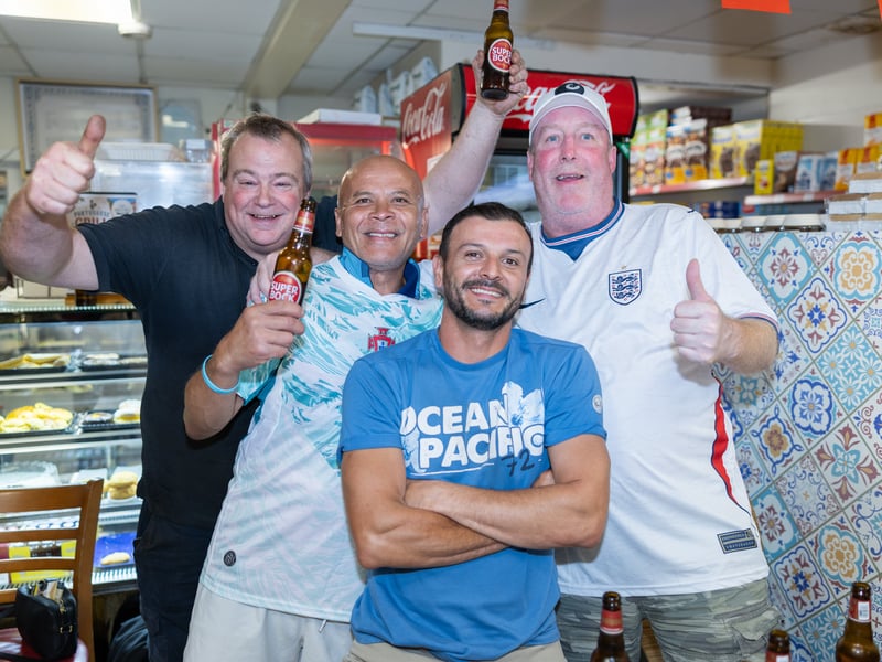 Portugal fans were joined by a number of Cafe Prazeres regulars to join in supporting the team. 