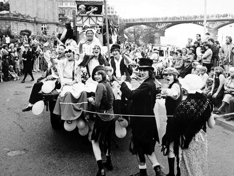The Royal Opera House Theatre Club float at the Scarborough Fiar in May 1981