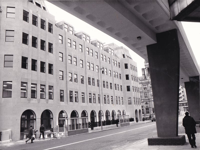 Recognise it? Infirmary Street pictured in November 1980. It was the latest change of face to the city, built on to the Victorian Post Office.