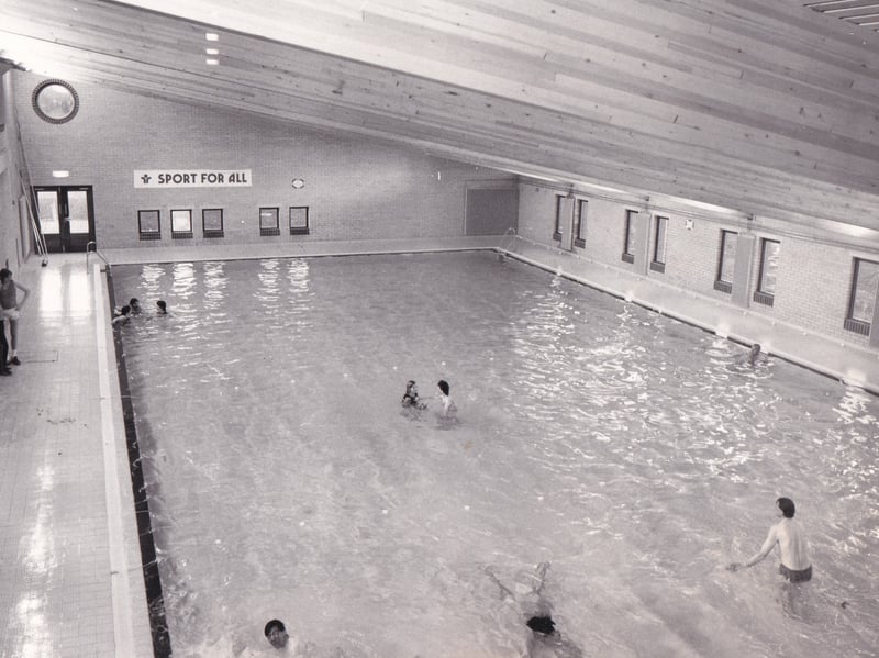 The swimming pool at Fearnville Sports Centre in May 1980.