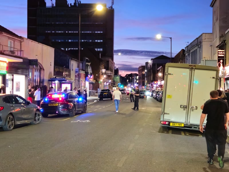 The scene in Fratton Road on June 20.