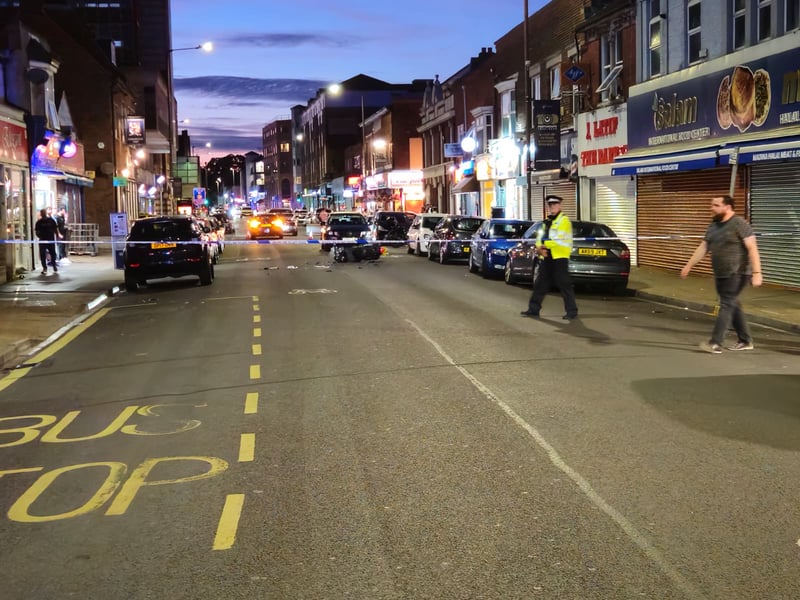 The scene in Fratton Road on June 20.