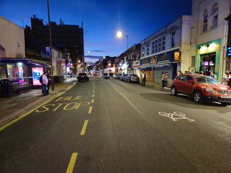 The scene in Fratton Road on June 20.