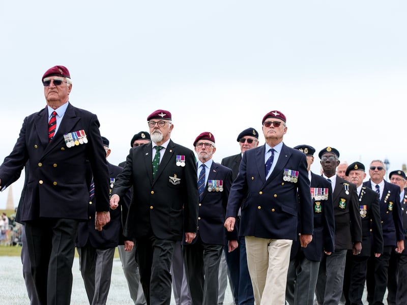 Veterans marching during Armed Forces Day.