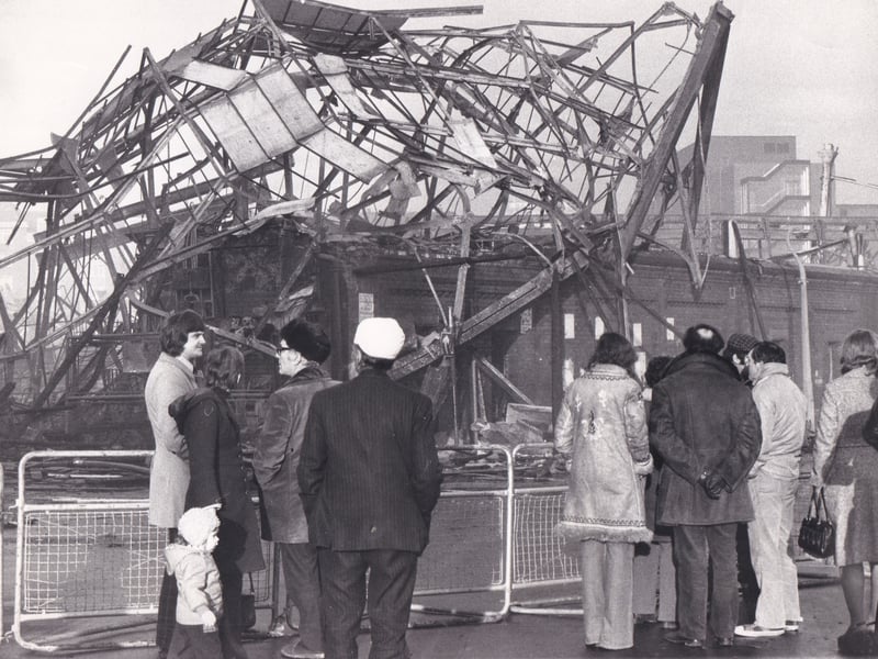 The aftermath of the devastating blaze in December 1975.