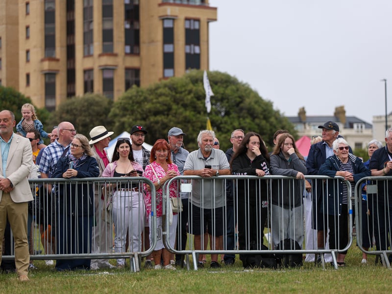 People watching the Armed Forces Day parade.