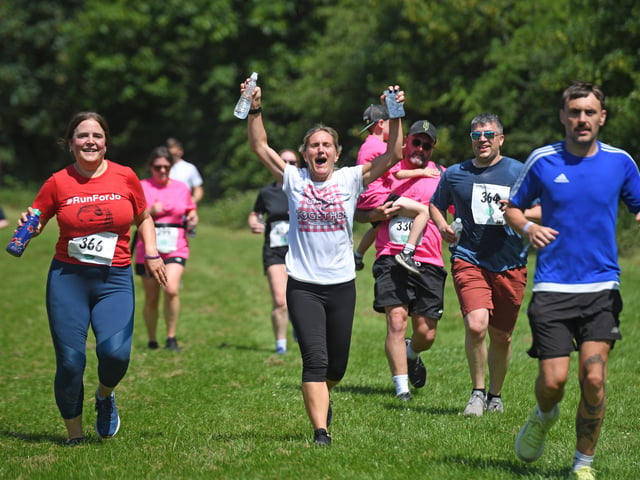 MP Kim Leadbeater finishes the race.